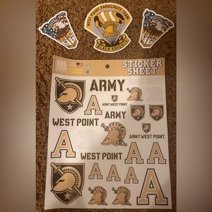 Army West Point Sticker Sheet - Gold and Black